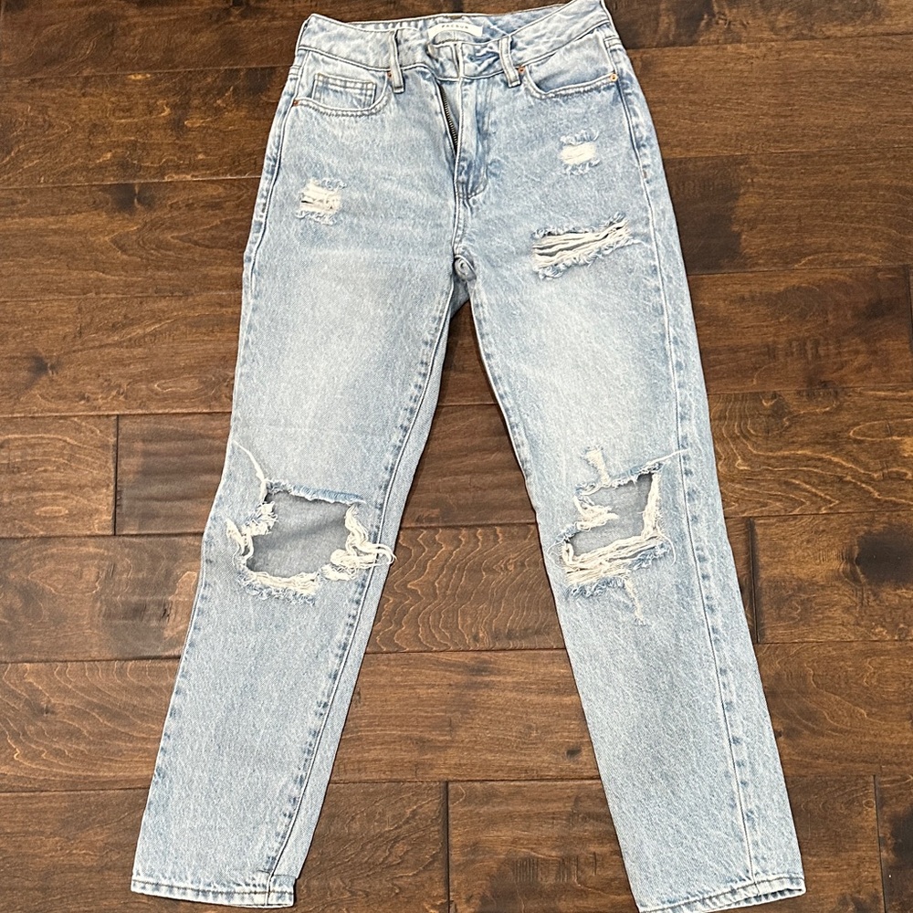 Pac Sun Light Blue Ripped Women’s Mom Jeans